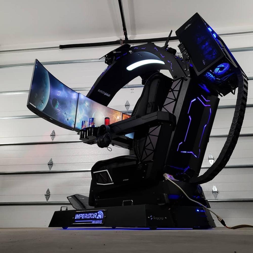 Office Furniture - CES ホットインペラートワークス IW R1 コンピューターコックピット 本革製チェア