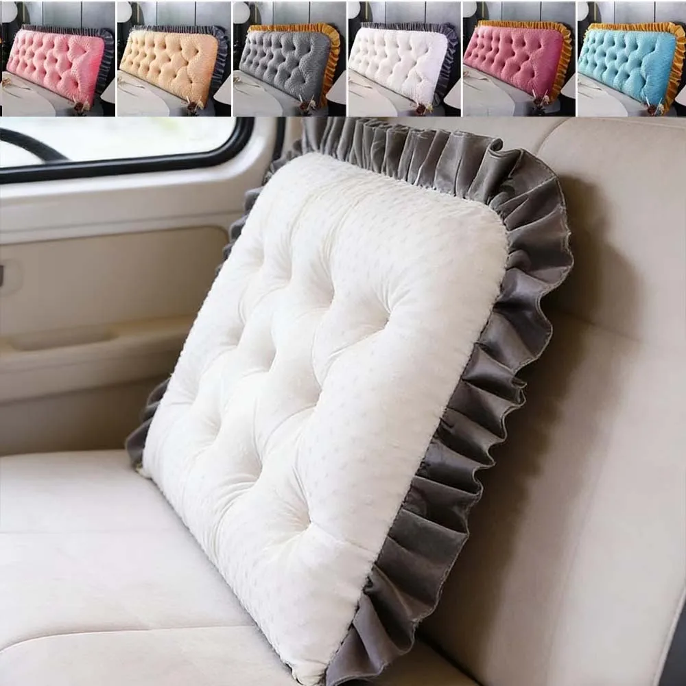 Headboard Cushion Backrest Tatami - フリル付きのヘッドボード用クッション、ソファベッド用、滑り止め加工、PPコットン製、背もたれクッション、柔らかい素材、畳の部屋や寝室に最適なキャンプ用枕。
