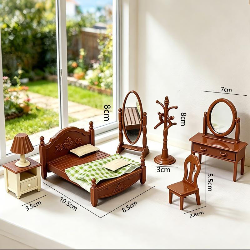 新しいドールハウス用ミニチュア家具、キッチンおもちゃ、ダイニ - Bedroom Furniture のレビューと価格