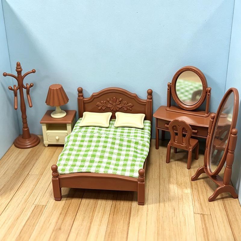 新しいドールハウス用ミニチュア家具、キッチンおもちゃ、ダイニ - Bedroom Furniture のレビューと価格