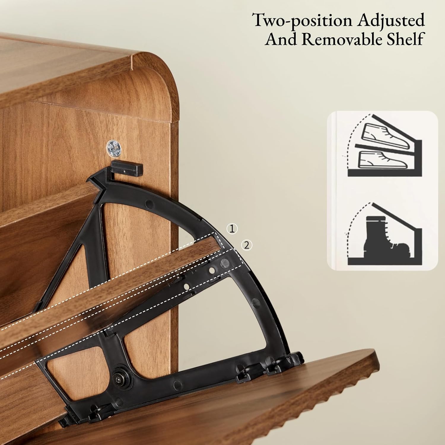 幅31.5インチの、2つの引き出しが付いた、縦溝加工の靴収納 - Shoe Rack Cabinet Narrow Entryway のレビューと価格