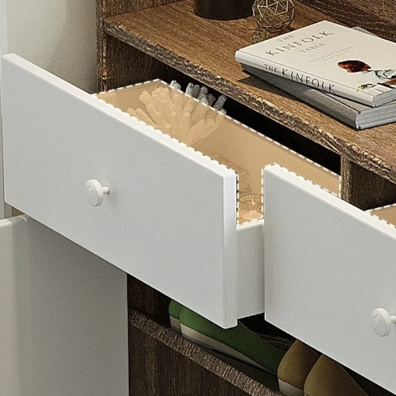 スリムな20cm幅の靴収納キャビネット。玄関に最適な、引き出 - Shoe Rack Cabinet Narrow Entryway のレビューと価格