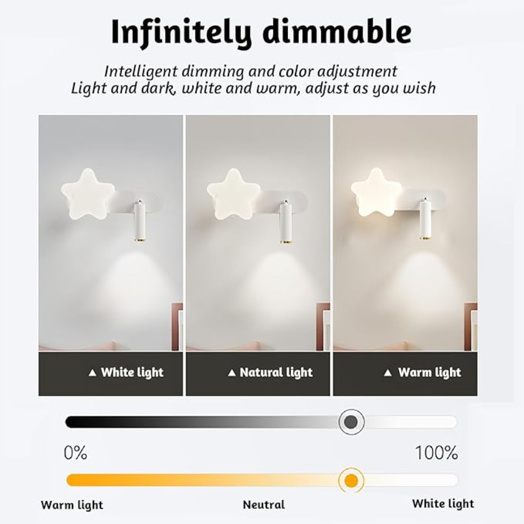 LED調光機能付き壁掛けランプ、子供向け、リモコン操作、星型 - Floating Nightstand With Led Light のレビューと価格