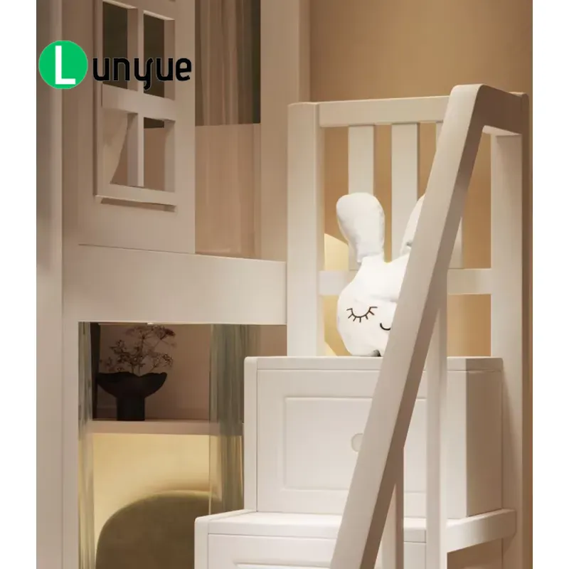 寝室用の、階段と滑り台が付いた、お姫様風のオリジナルデザイン - Bunk Bed With Stairs And Slide のレビューと価格