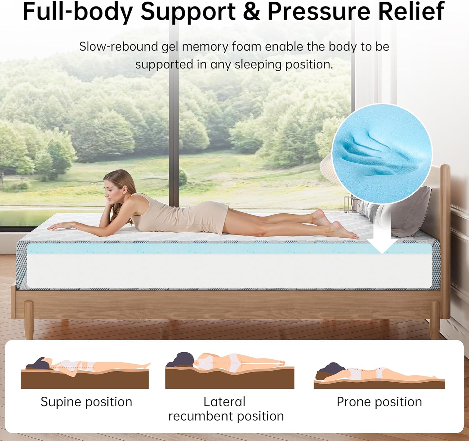 クイーンサイズマットレス 10インチ 冷却ジェルメモリーフォ - Memory Foam Mattress In A Box Queen のレビューと価格