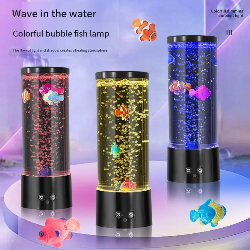 子供のためのリモコン付きLEDフィッシュランプ,周囲の常夜灯 - Floating Nightstand With Led Light のレビューと価格