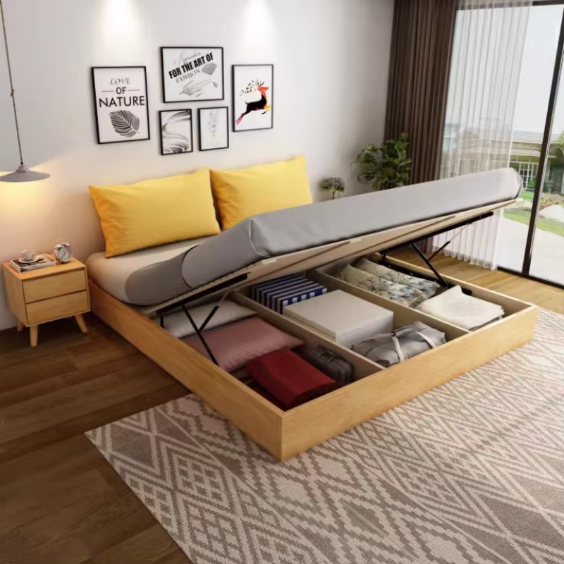 モダンなデザインの、ガス圧式昇降機能付き収納ベッドフレーム。 - Gas Lift Storage Bed Hydraulic のレビューと価格