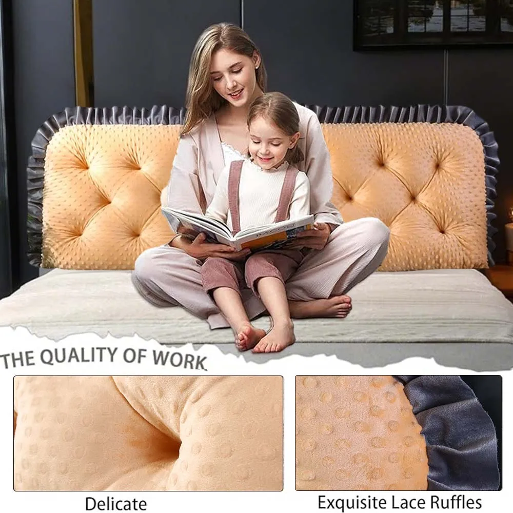 フリル付きのヘッドボード用クッション、ソファベッド用、滑り止 - Headboard Cushion Backrest Tatami のレビューと価格