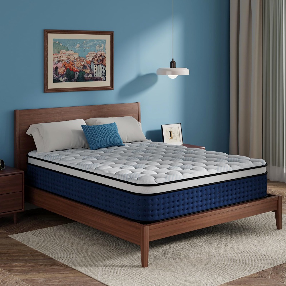 クイーンサイズマットレス、12インチのハイブリッドクイーンサ - Memory Foam Mattress In A Box Queen のレビューと価格