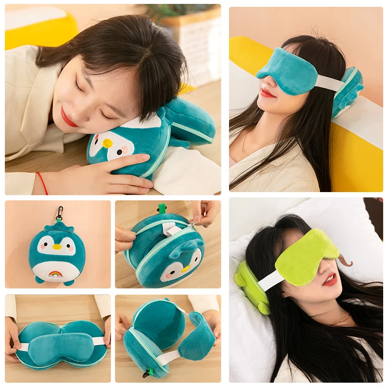 新しい漫画柄の2-in-1ネックピロー。アイマスク付きで、か - Office Furniture のレビューと価格