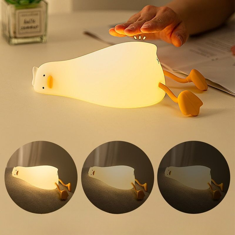 アヒル型充電式LEDナイトライト、シリコン製ランプ、ベッドサ - Floating Nightstand With Led Light のレビューと価格