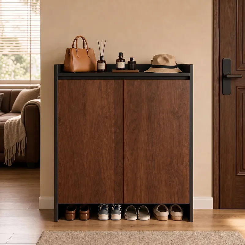ヴィンテージ風のスリムな靴箱。多段式で、玄関や廊下の収納に最 - Shoe Rack Cabinet Narrow Entryway のレビューと価格