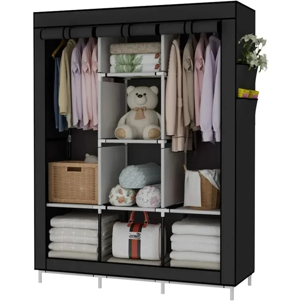 ポータブルワードローブクローゼット衣類オーガナイザー、不織布 - Wardrobe Closet Portable Fabric Cover のレビューと価格